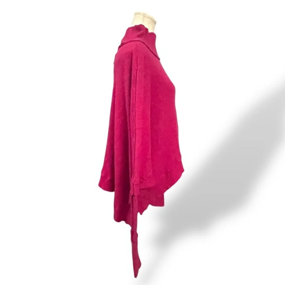 We The Free People Pink Funnel Neck Hi Low‎ Hem Knit Boho Casual Sweater Medium